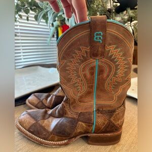 Anderson Beam kids crazy train patchwork boot size 3 very good used condition